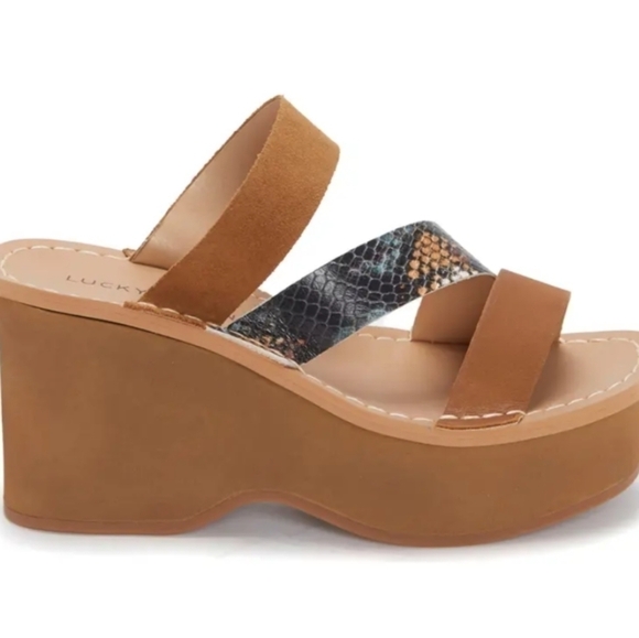 New Lucky Brand Mimya Wedge Sandals Size 10 - Picture 3 of 7